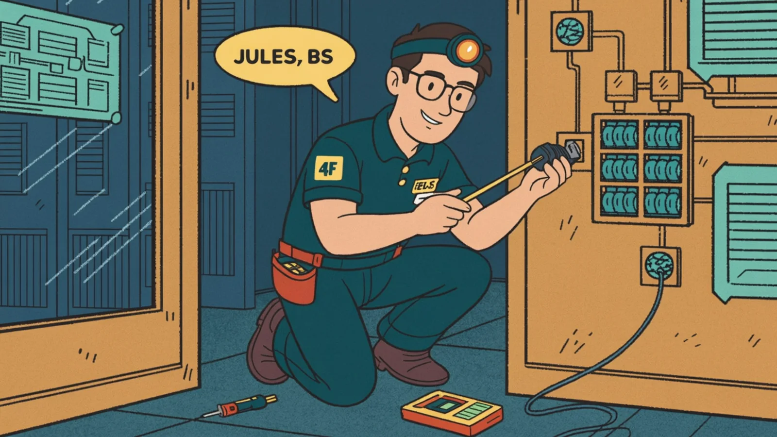 Jules, chargé d'intervention élémentaire (BS), remplace une prise murale hors tension